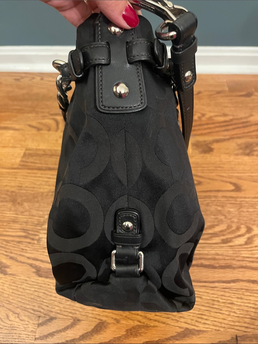 Coach Brooke Signature Canvas Hobo Shoulder Handbag Black no. 14147 COA - Picture 7 of 10